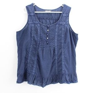 Roz & Ali Top Jean Look Lace Trim